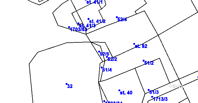 Parcela st. 52/5 v KÚ Jílovice u Trhových Svinů, Katastrální mapa