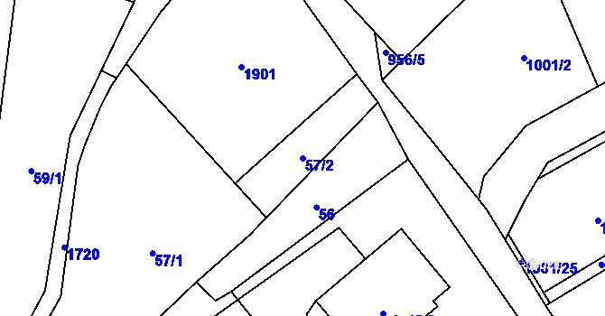 Parcela st. 57/2 v KÚ Jílovice u Trhových Svinů, Katastrální mapa
