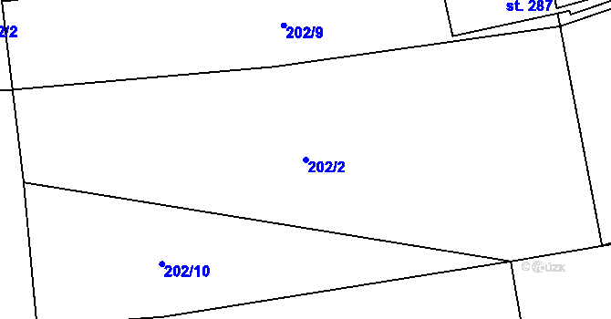 Parcela st. 202/2 v KÚ Jílovice u Trhových Svinů, Katastrální mapa