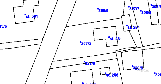 Parcela st. 327/3 v KÚ Jílovice u Trhových Svinů, Katastrální mapa