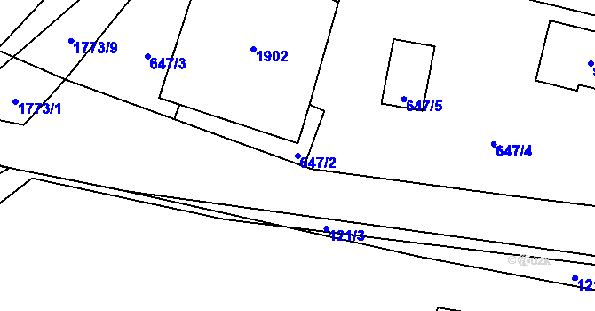 Parcela st. 647/2 v KÚ Jílovice u Trhových Svinů, Katastrální mapa