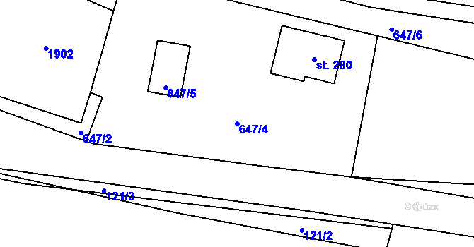 Parcela st. 647/4 v KÚ Jílovice u Trhových Svinů, Katastrální mapa