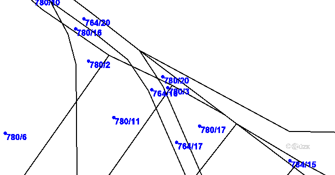 Parcela st. 780/3 v KÚ Jílovice u Trhových Svinů, Katastrální mapa