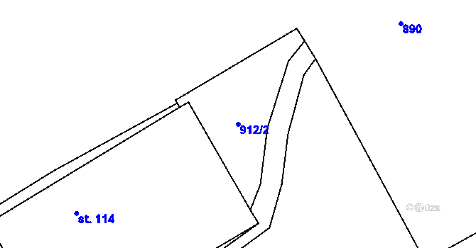 Parcela st. 912/2 v KÚ Jílovice u Trhových Svinů, Katastrální mapa