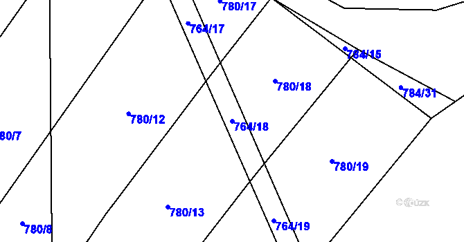 Parcela st. 764/18 v KÚ Jílovice u Trhových Svinů, Katastrální mapa