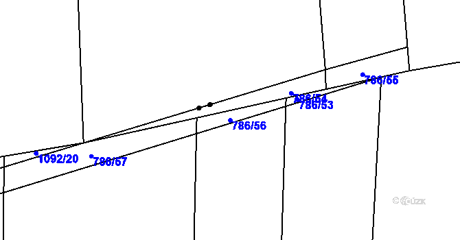 Parcela st. 786/56 v KÚ Jílovice u Trhových Svinů, Katastrální mapa