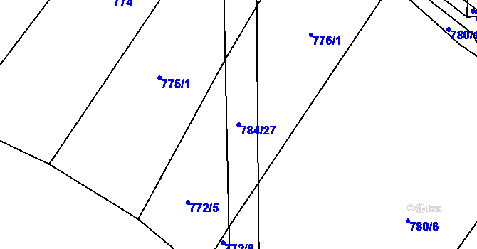 Parcela st. 784/27 v KÚ Jílovice u Trhových Svinů, Katastrální mapa