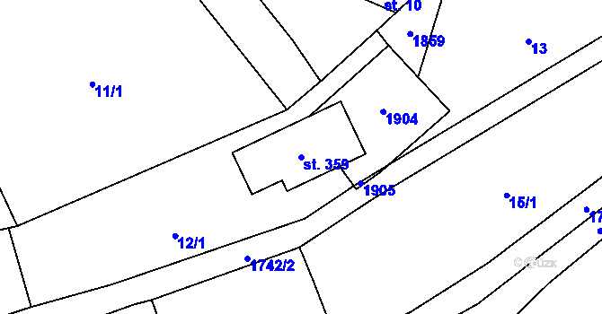 Parcela st. 359 v KÚ Jílovice u Trhových Svinů, Katastrální mapa