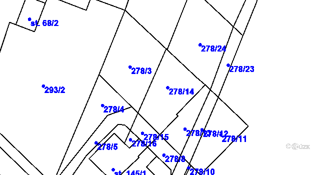 Parcela st. 278/14 v KÚ Jílovice u Českého Meziříčí, Katastrální mapa