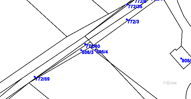 Parcela st. 506/4 v KÚ Jílovice u Českého Meziříčí, Katastrální mapa