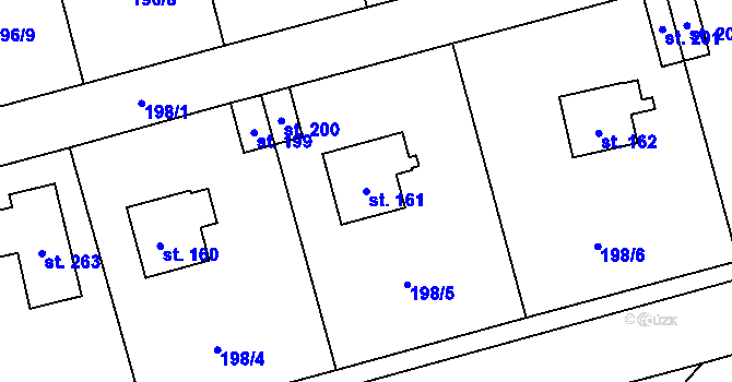 Parcela st. 161 v KÚ Jíloviště, Katastrální mapa