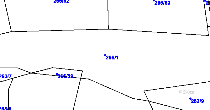 Parcela st. 266/1 v KÚ Jíloviště, Katastrální mapa