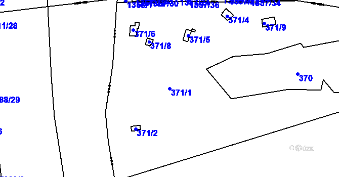 Parcela st. 371/1 v KÚ Jíloviště, Katastrální mapa
