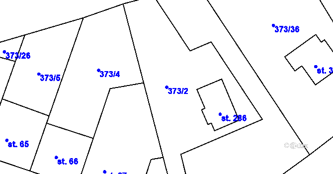 Parcela st. 373/2 v KÚ Jíloviště, Katastrální mapa