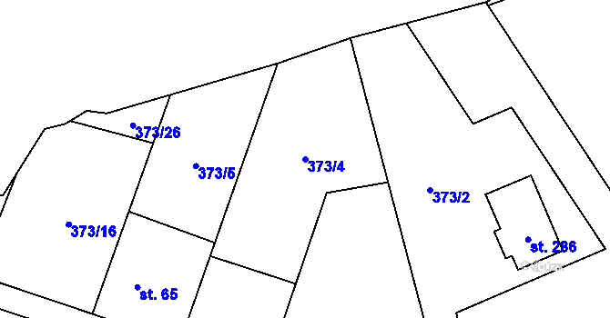 Parcela st. 373/4 v KÚ Jíloviště, Katastrální mapa