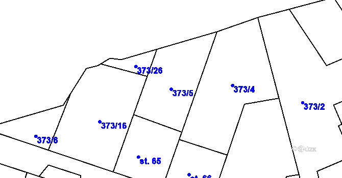 Parcela st. 373/5 v KÚ Jíloviště, Katastrální mapa
