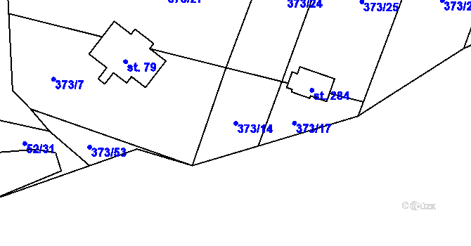 Parcela st. 373/14 v KÚ Jíloviště, Katastrální mapa
