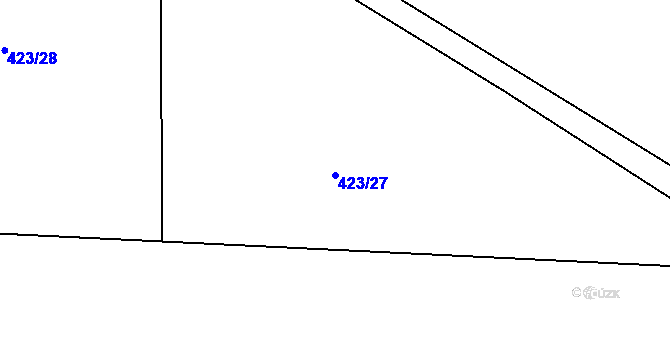 Parcela st. 423/27 v KÚ Jíloviště, Katastrální mapa
