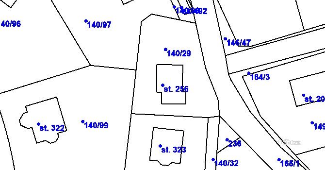 Parcela st. 256 v KÚ Trnová u Jíloviště, Katastrální mapa