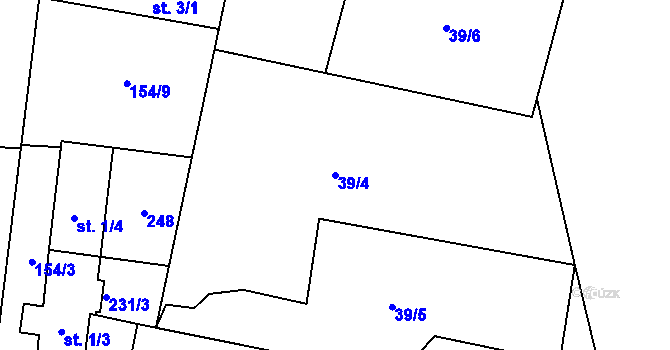 Parcela st. 39/4 v KÚ Trnová u Jíloviště, Katastrální mapa