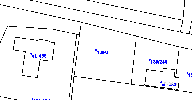 Parcela st. 139/3 v KÚ Trnová u Jíloviště, Katastrální mapa