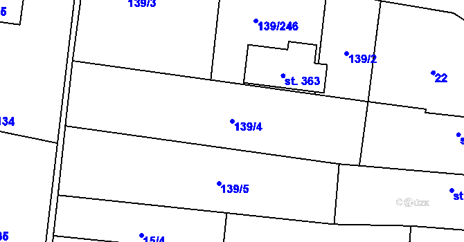 Parcela st. 139/4 v KÚ Trnová u Jíloviště, Katastrální mapa