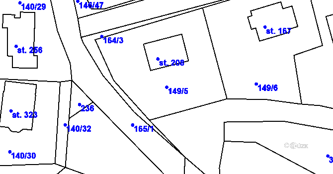 Parcela st. 149/5 v KÚ Trnová u Jíloviště, Katastrální mapa