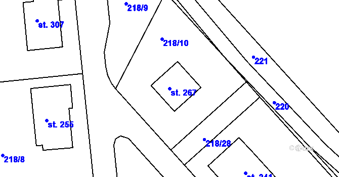 Parcela st. 267 v KÚ Trnová u Jíloviště, Katastrální mapa
