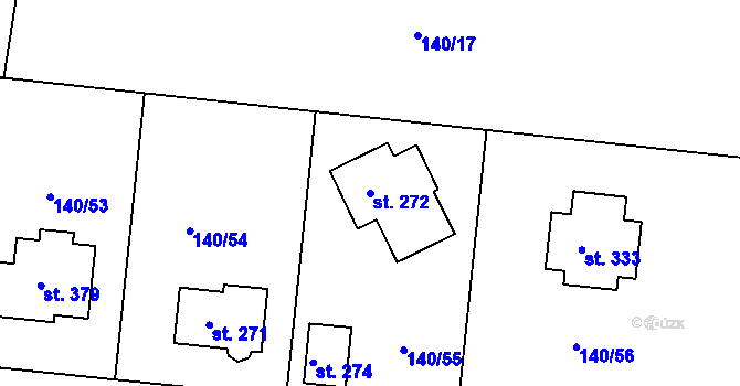 Parcela st. 272 v KÚ Trnová u Jíloviště, Katastrální mapa