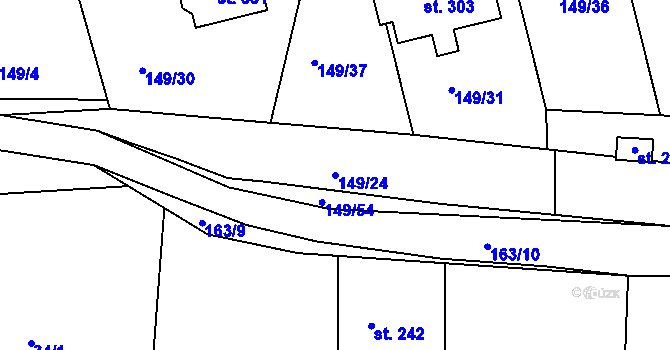 Parcela st. 149/24 v KÚ Trnová u Jíloviště, Katastrální mapa