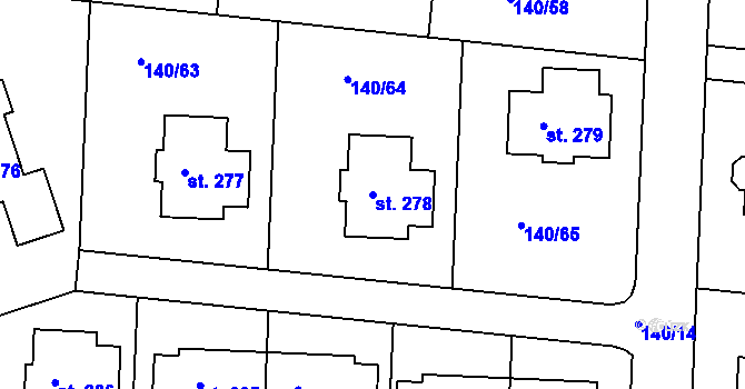 Parcela st. 278 v KÚ Trnová u Jíloviště, Katastrální mapa
