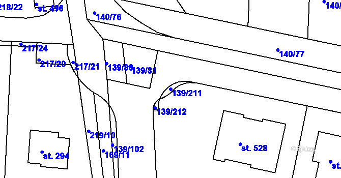 Parcela st. 139/211 v KÚ Trnová u Jíloviště, Katastrální mapa