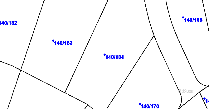 Parcela st. 140/184 v KÚ Trnová u Jíloviště, Katastrální mapa