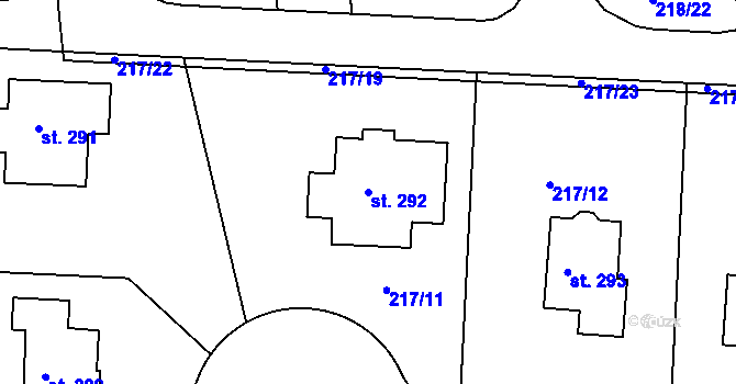 Parcela st. 292 v KÚ Trnová u Jíloviště, Katastrální mapa