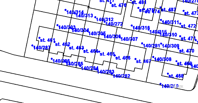 Parcela st. 465 v KÚ Trnová u Jíloviště, Katastrální mapa
