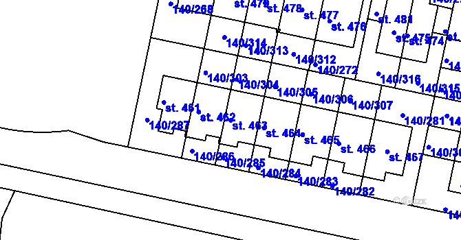 Parcela st. 463 v KÚ Trnová u Jíloviště, Katastrální mapa