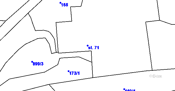 Parcela st. 71 v KÚ Jimlín, Katastrální mapa