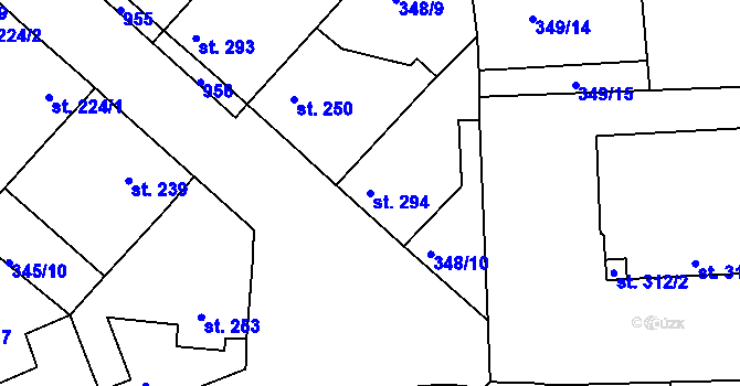 Parcela st. 294 v KÚ Jimlín, Katastrální mapa