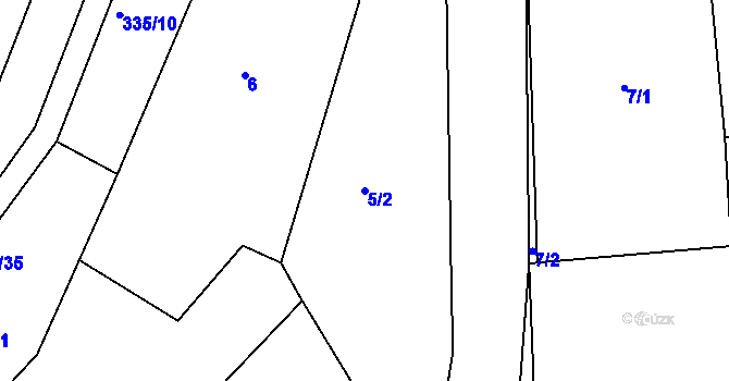 Parcela st. 5/2 v KÚ Jimlín, Katastrální mapa