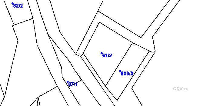 Parcela st. 61/2 v KÚ Jimlín, Katastrální mapa