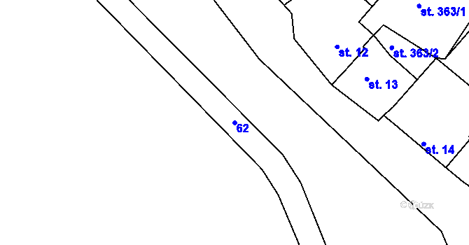 Parcela st. 62 v KÚ Jimlín, Katastrální mapa