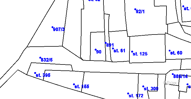 Parcela st. 90 v KÚ Jimlín, Katastrální mapa