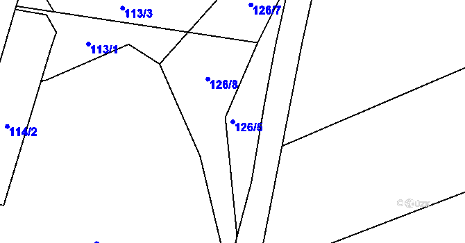 Parcela st. 126/5 v KÚ Jimlín, Katastrální mapa