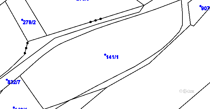 Parcela st. 141/1 v KÚ Jimlín, Katastrální mapa