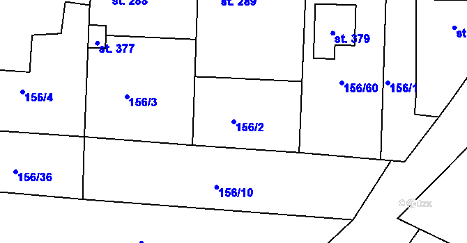 Parcela st. 156/2 v KÚ Jimlín, Katastrální mapa