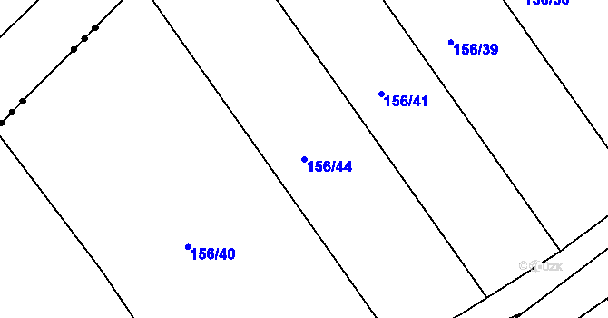 Parcela st. 156/44 v KÚ Jimlín, Katastrální mapa