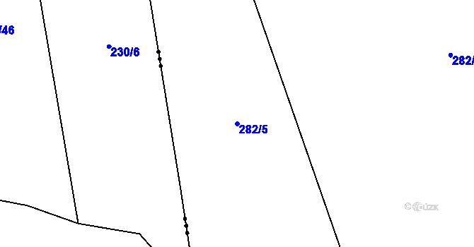 Parcela st. 282/5 v KÚ Jimlín, Katastrální mapa