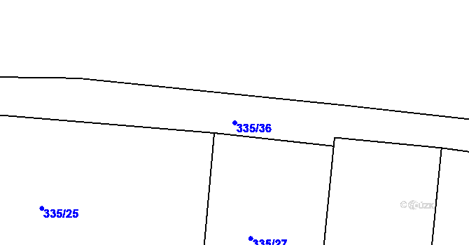 Parcela st. 335/36 v KÚ Jimlín, Katastrální mapa
