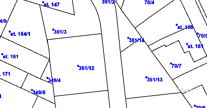 Parcela st. 351/4 v KÚ Jimlín, Katastrální mapa