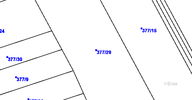 Parcela st. 377/29 v KÚ Jimlín, Katastrální mapa
